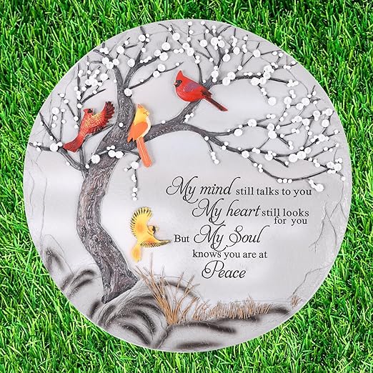 Cardinal Memorial Graden Stones, Garden Stones in Memory of Loved Ones, Memorial Gifts for Loss of Mother Father, Memorial Stepping Stones for Outdoor Decor, Memorial Gifts-Ruum Studio Home