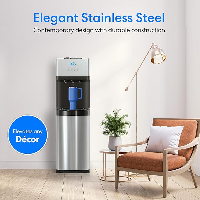 Brio Self Cleaning Bottom Loading Water Cooler Water Dispenser – Limited Edition - 3 Temperature Settings - Hot, Cold & Cool Water-Ruum Studio Home