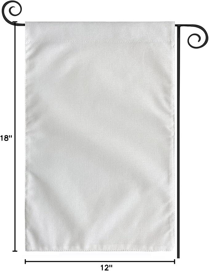 TOPFLAGS Sublimation Garden Flags Blank Garden Flag 12x18 Inch Double Side Custom Create Your Own Solid White Flag DIY Blanks Canvas Banner to Decorate-Ruum Studio Home