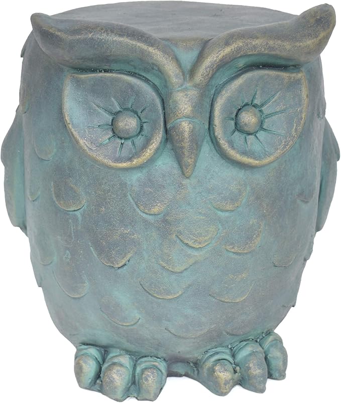 Christopher Knight Home Agnes Owl Garden Stool, Lightweight Concrete, Gold Patina Finish-Ruum Studio Home