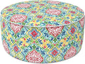 LVTXIII Indoor/Outdoor Inflatable Ottoman, D31 x H14 Inch Large Round Ottoman, All Weather Foot Rest Stool, Portable Footrest for Patio, Garden, Camping and Home - Damask Red-Ruum Studio Home