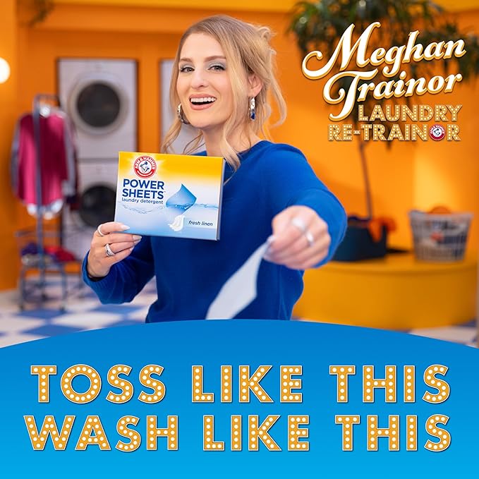 Arm & Hammer Power Sheets Laundry Detergent, Fresh Linen 50ct, up to 100 Small Loads (Packaging may vary)-Ruum Studio Home