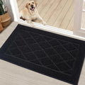 BEQHAUSE Dirt Trapper Door Mat 20" x 32", Doormat Non-Slip Entryway Rugs Washable, Dog Door Mat Stain Resistant and Absorbent Welcome Floor Mat for Front Back Door, Muddy Wet Shoes & Paws, Black-Ruum Studio Home