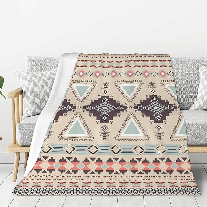 Boho Throw Blanket for Couch Bed Sofa Living Room, Western Flannel Fleece Blanket Soft Cozy Lightweight Breathable Fluffy Durable Gifts for Men Women 50 x 60 Inch-Ruum Studio Home