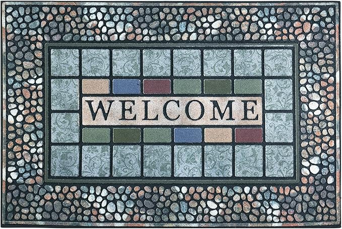 CHICHIC Rectangle Entrance Door Mat Large 24 x 36 Inch Entry Way High Traffic Area Doormat Front Door Rugs Outdoors Heavy Duty Welcome Mat, Non Slip Rubber Back Low Profile for Garage-Ruum Studio Home