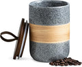 Airtight Coffee Storage Container Jar with Lid, Ceramic Kitchen Food Storage Jars for Spice Sugar Cookie, Coffee Bean Stackable Decorative Jars for Housewarming, Grey & 28oz-Ruum Studio Home