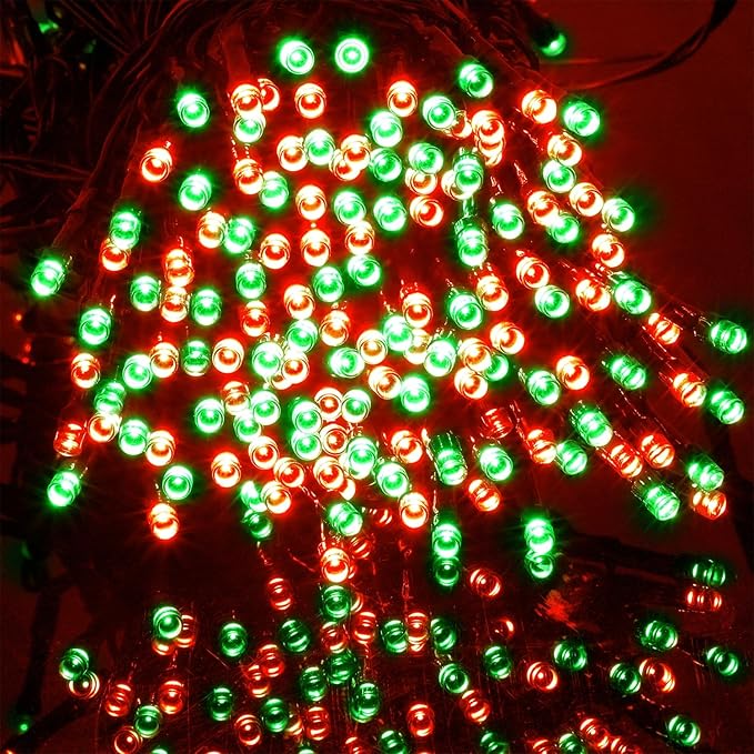 HOME LIGHTING 66ft Christmas Decorative Mini Lights, 200 LED Green Wire Fairy Starry String Lights Plug in, 8 Lighting Modes, for Indoor Outdoor Xmas Tree Wedding Party Decoration (Red & Green)-Ruum Studio Home