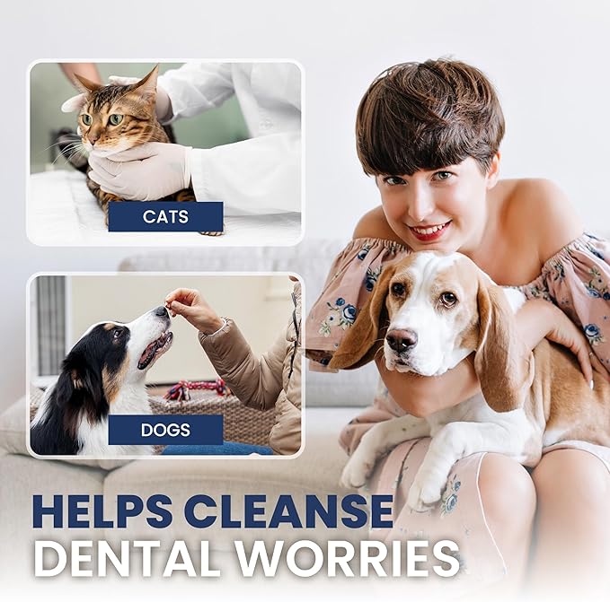 RAD PET - Advanced Pet Dental Hygiene Kit, Vet-Formulated Cat & Dog Tooth Brushing Kit, Complete Oral Care with Cat/Dog Toothbrush and Toothpaste (Enzymatic), Pet Dental Wipes & Water Additive-Ruum Studio Home