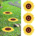 Tandefio 3 Pcs Sunflower Stepping Stones 12 Inch Iron Pavers for Garden Walkway Decorative Sunflower Garden Decor for Indoor Outdoor Patio Yard Outside, Colorful Yellow-Ruum Studio Home
