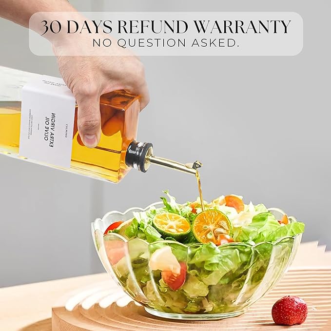 Premium Glass Olive Oil Dispenser Bottle 350ml | Cooking Oil and Vinegar Dispenser | Oil Dispenser for Kitchen with Gold Pourers, Funnel, Brush & 36 Labels (4 Pack)-Ruum Studio Home