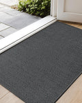 Color&Geometry Door Mat 24"x36", Front Door Mat Indoor Rugs for Entryway, Non Slip Washable Low-Profile Inside Doormat, Entry Mat Entry Rug Door Mats Indoor Entrance, Grey (Rolled-up NO Creases)-Ruum Studio Home