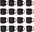 Set of 16 Ceramic Campfire Mugs – 15 Oz, Black – Coffee & Tea Cups for Home, Work, Travel, Camping – Customizable, Great for DIY, Events, Companies-Ruum Studio Home