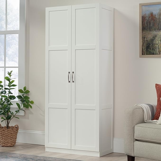 Sauder Select Storage Cabinet/ Pantry cabinets, White finish-Ruum Studio Home
