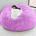 Big Huge Giant Bean Bag Chair for Adults, (No Filler) Bean Bag Chairs in Multiple Sizes and Colors Giant Foam-Filling Required- Machine Washable Covers, Double Stitched Seams (Purple,7FT)-Ruum Studio Home