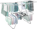 Brookstone – Extra Large – Double Spaced - 2 Tier Collapsible Clothes Drying Rack, Indoor/Outdoor Folding Hanging Garment Stand [NO Assembly - Ready Out of The Box]-Ruum Studio Home