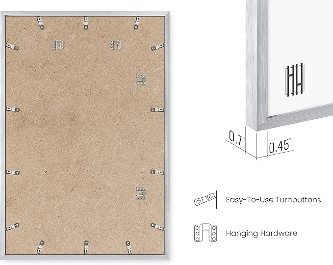 HAUS AND HUES 24x36 White Poster Frame - 24x36 Inch White Aluminum Frame for Large Photos-Ruum Studio Home
