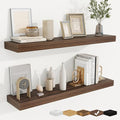 fuqing Floating Shelves for Wall, Bathroom Shelf Wall Mounted for Storage, Shelves with Invisible Bracket for Bedroom, Kitchen, Living Room, Farmhouse Small Book Shelf, 36 Inch Set of 2, Walnut-Ruum Studio Home