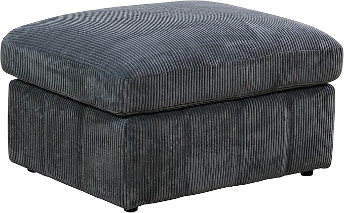 Ottoman Rectangular Storage Ottoman Bench, Flannel Footrest Stool Footstool with Lid for Living Room, Bedroom, Entryway, Dark Gray, 38"x30"x22"-Ruum Studio Home