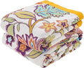 Boho Throw Blanket for Bed, 100% Cotton Soft Rustic Quilt Fall Blanket, 50"x60" Floral Printed Farmhouse Decor Bed Blankets, All Season Rustic Reversible Bohemian Throw Quilt-Ruum Studio Home