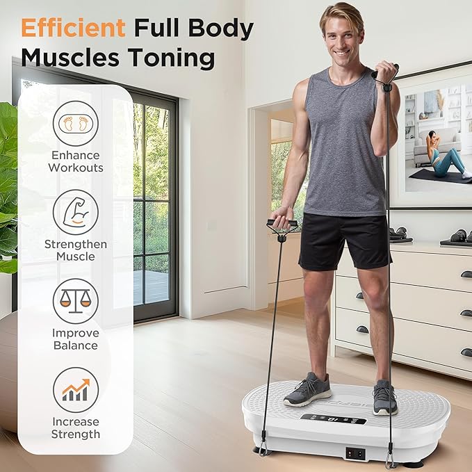 FEIERDUN Vibration Plate Exercise Machine, Vibration Plate for Lymphatic Drainage, Power Plate Vibration Platform for Weight Loss, Toning & Wellness-Ruum Studio Home