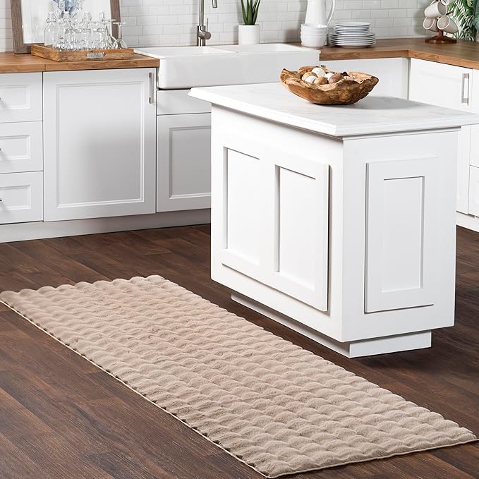 nuLOOM Jeni Checkered 2'6" x 6' Machine Washable Runner Rug for Living Room Bedroom Dining Room Entryway Hallway Kitchen, Taupe-Ruum Studio Home