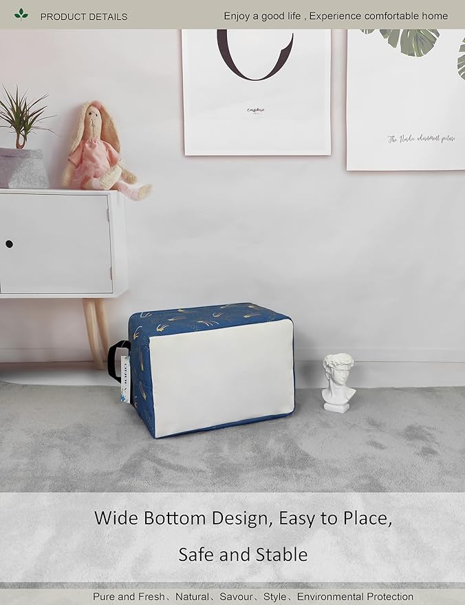 Rectangular Folding Laundry Basket,waterproof Canvas Basket,gift basket,Suitable for children's room,Office,Clothes,Toys Storage（Blue Meteor)-Ruum Studio Home