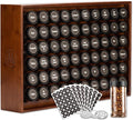 AllSpice Spice Rack Organizer, Wood, 525 Unique Labels, Countertop or Wall Mount, Includes 60 4oz Jars- Walnut Stain-Ruum Studio Home