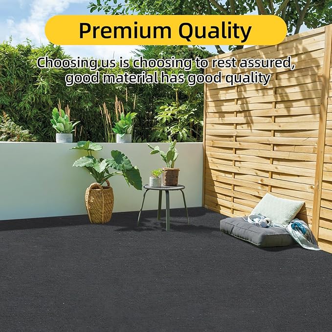 Marine Carpet, 6 FT x 14 FT Black Indoor/Outdoor Area Rug, 0.2" Thick, Waterproof, Non-Slip-Ruum Studio Home