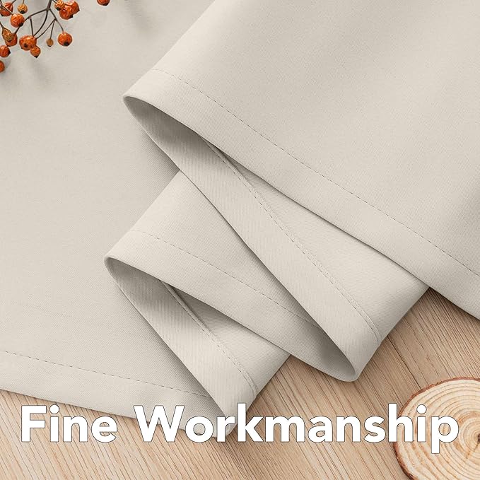 H.VERSAILTEX Room Darkening Curtains for Living Room Light Reducing Thermal Insulated Window Treatment Panels/Drapes Grommet Top 2 Panels (Ivory - 52 x 63 Inches)-Ruum Studio Home