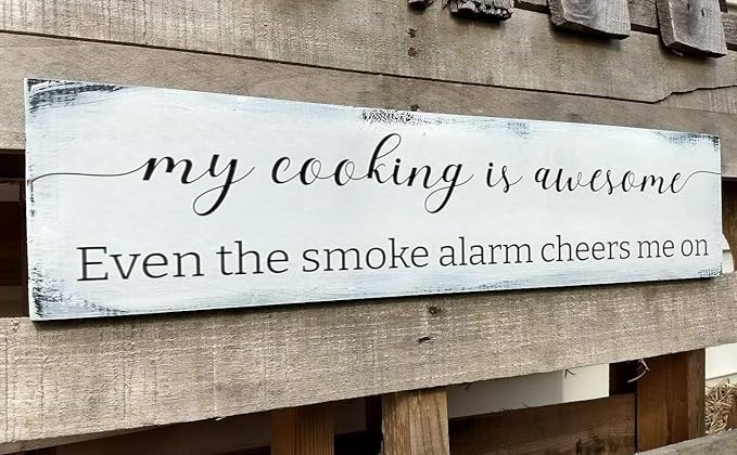 Funny Kitchen Sign, My Cooking is So Awesome, Farmhouse Kitchen Wall Decor,Rustic Quote Wooden Plaque Hanging for Housewarming (Cooking) 6x16 Inch-Ruum Studio Home