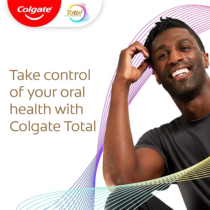 Colgate Total Active Prevention Whitening Gel Toothpaste with Fluoride, Bulk with Clinically Proven Formula That Fights Plaque Bacteria, Mint, 4 Pack, 5.1 oz-Ruum Studio Home