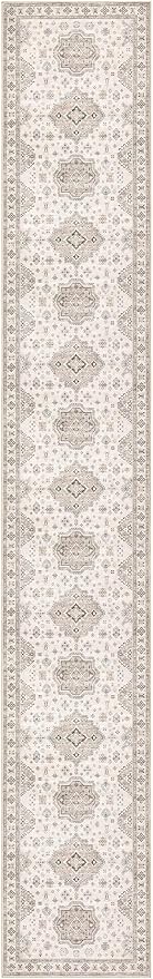 Washable 3x20 Runner Rug - Area Rugs Neutral Vintage Distressed Floral Farmhouse Boho Large Soft Floor Rug Indoor Carpet for Hallway Entryway Home - Beige Brown-Ruum Studio Home