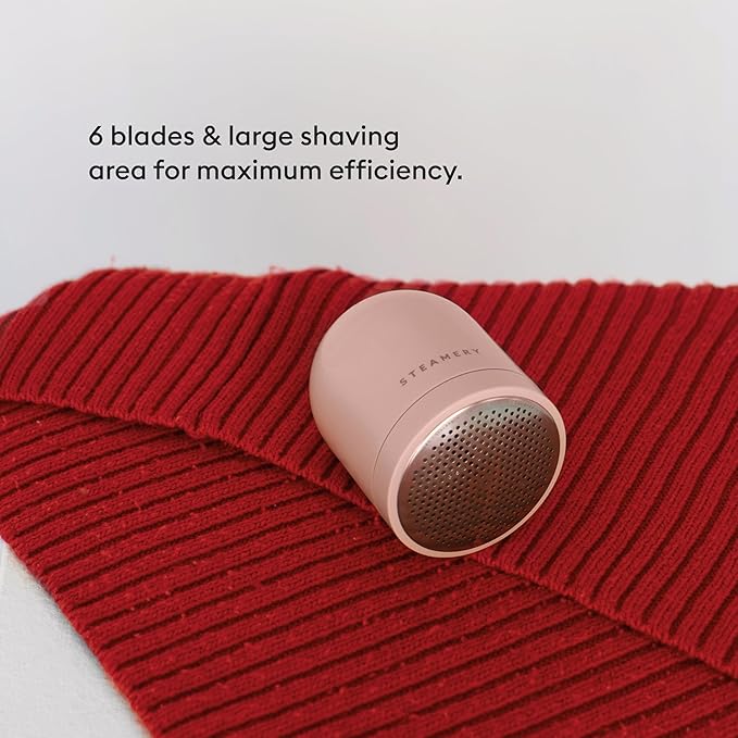 Steamery Fabric Shaver Pilo 2, Removes Lint and Pilling from Clothes and Textiles, Rechargeable Lint Remover with USB, Pink-Ruum Studio Home