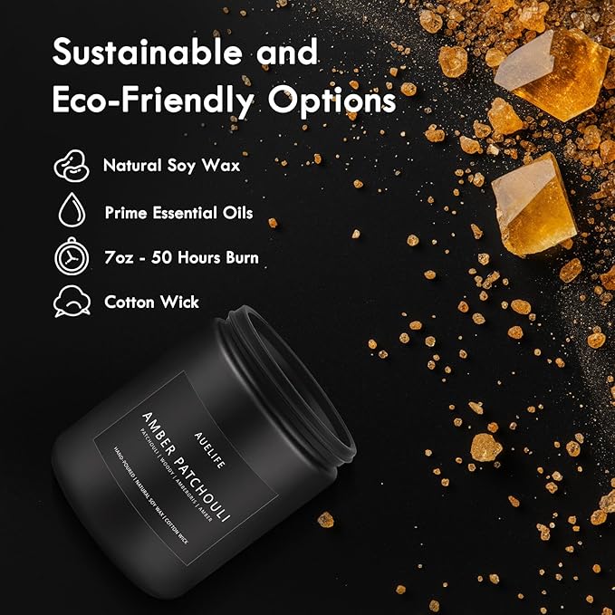 Scented Candles Set | Men Candle Set, 4 Pack Candles for Home, Gifts for Men - Aromatherapy Gifts for Dad Fathers Day, Soy Candle Scent of Smoke & Vanilla/Rum Oak/Vintage Leather/Amber Patchouli-Ruum Studio Home
