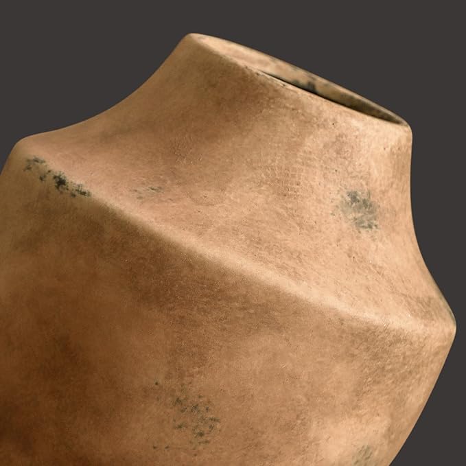 Mitt&Ditt Ceramic Flower Vase, 5.3 inch Pottery Farmhouse Rustic Vase, Handcrafted Weathered Vases, Small Flower Terracotta Vases for Home Decor, Living Room, Table, Shelf, Mantel-Ruum Studio Home