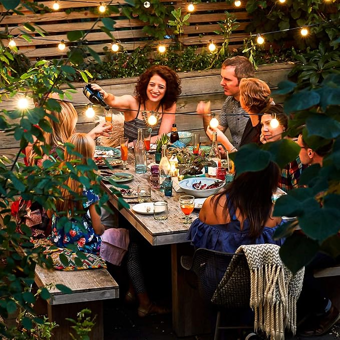 VerRon 100FT LED G40 Globe String Lights, Waterproof Shatterproof Outdoor Patio Lights with 50+2 Dimmable Edison Bulbs, Backyard Hanging Light, Warm White for Bistro Party Wedding Deck Garden-Ruum Studio Home