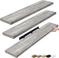 Sorbus Floating Shelves for Wall - 48 Inch Long Bathroom Shelves, Wall Decor for Bedroom, Kitchen, Living Room & Book Storage - Mounted Floating Shelf with Invisible Brackets (Gray, 3 Pack)-Ruum Studio Home
