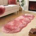 AMTOVO Faux Sheepskin Rug, Blush Pink Ultra Soft Fluffy Shag Area Rug, 2 x 6 ft Faux Fur Rug for Bedroom Sofa Throw Cushion Room Decor, Sheepskin-Ruum Studio Home