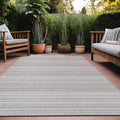 Stripe Outdoor Rug 9x12 Washable Outside Carpet for Indoor Patio Porch Waterproof Easy Cleaning Non Shedding Area Rugs Gray 9 x 12-Ruum Studio Home