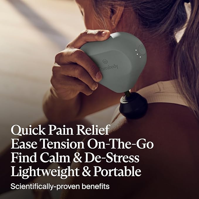 TheraGun Mini (2nd Generation) by Therabody - Handheld Electric Massage Gun - Compact Deep Tissue Treatment for Any Athlete On The Go - Portable Percussion Massager with QuietForce Technology (Green)-Ruum Studio Home