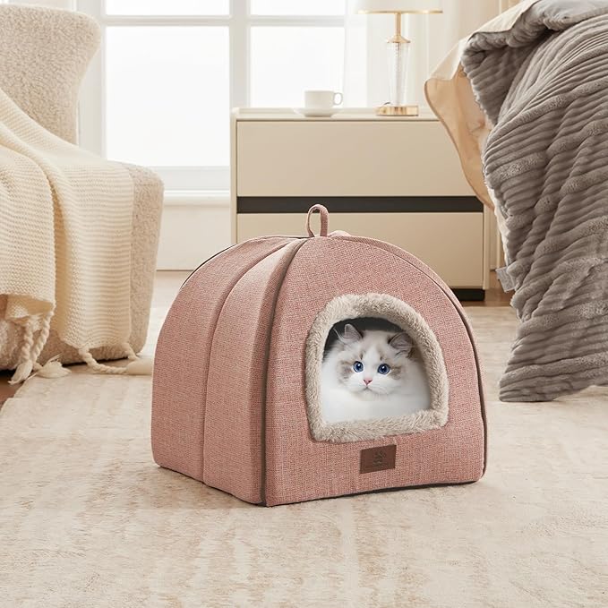 Cat Bed for Indoor Cats - Cat Cave Cat House Cats Tent with Removable Washable Cushioned Pillow, Soft and Self Kitten beds-Ruum Studio Home