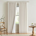Vision Home Natural Pinch Pleated Full Blackout Curtains Linen Blended Room Darkening Window Curtains 90 inch for Living Room Bedroom Thermal Insulated Pinch Pleat Drapes with Hooks 2 Panel 40"Wx90"L-Ruum Studio Home