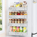 Magnetic Spice Rack for Refrigerator, Kitchen Organizer and Storage Shelf, Wood White(4 Pack)-Ruum Studio Home