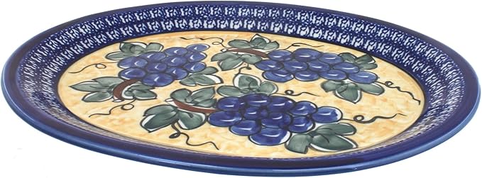 Blue Rose Polish Pottery Grapes Large Serving Platter-Ruum Studio Home