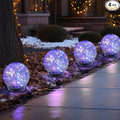 Solar Globe Lights Outdoor Waterproof-Solar Balls-Solar Garden Lights-Orbs for Outside 4 Pack Cracked Glass Ball for Lawn Patio Yard Backyard Decorations-Ruum Studio Home