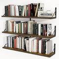 Heimlove 36 Inch Floating Bookshelves Set of 3,Heavy Duty Wall Mounted Bookshelves,Rustic Brown Wall Bookshelf for Living Room,Bedroom,Kitchen,Laundry Room Storage & Decor-Ruum Studio Home