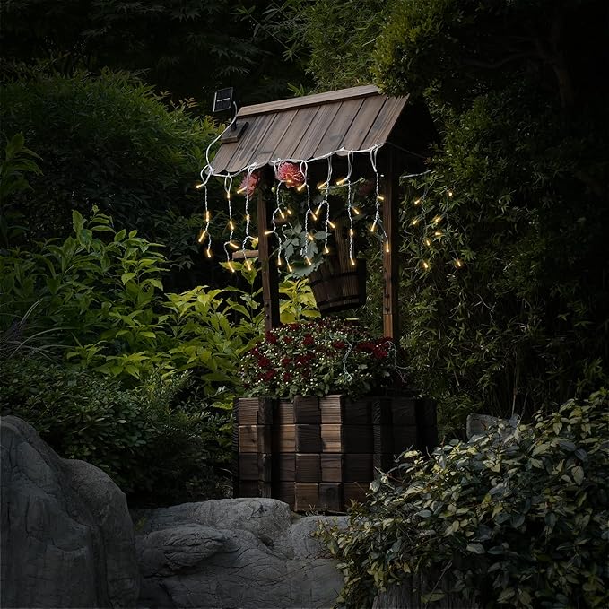 Garden Wooden Decor Rustic Wishing Well with Light Planter Outdoor Home Décor for Patio, Upgrade Wishing Well Garden, Yard Hanging Bucket Patio Lawn Backyard Home Decor-Ruum Studio Home