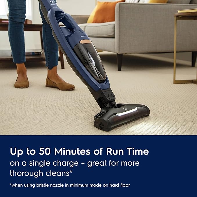 Electrolux WellQ7 Cordless 2-in-1 Vacuum with High Suction Power and 5-Step Filtration System, 50-Minute Run Time, 2 Power Modes, Denim Blue-Ruum Studio Home