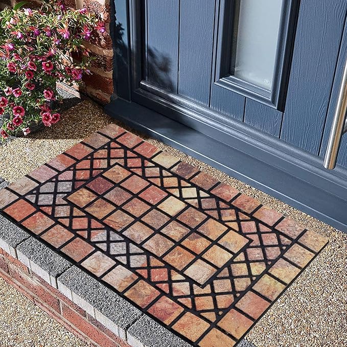 CHICHIC Welcome Door Mat 18 x 30 Inch Front Doormat Outdoors for Home Entrance Outdoors Mat for Outside Entry Way Doormat Entry Rugs, Heavy Duty Non Slip Rubber Back Low Profile, Colorful-Ruum Studio Home
