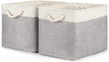Bidtakay Storage Baskets for Organizing Large Storage Bins for Shelves 2 Pack 16x12 in Fabric Baskets for Blanket Nursery Toy Storage Collapsible Organizer Bins Closet Organizers Storage-Grey&White-Ruum Studio Home